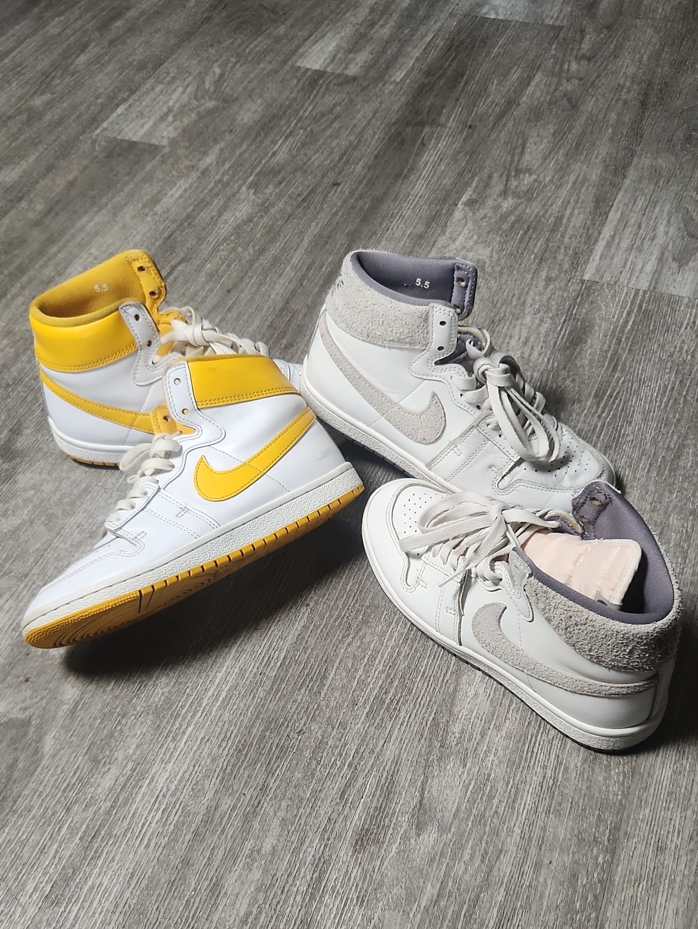 LOT of Nike Air Ships White & Yellow and Light Gray